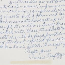 Letter to President Kirk fr...