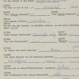Western questionnaire, answ...