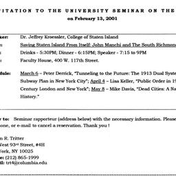 Announcements, 2001-02-13. ...