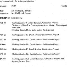Schedules, Death, seminar 5...