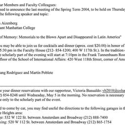 Announcements, 2004-05-06. ...