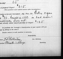 Carnegie Church Organs, War...