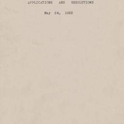 Board Meeting, 5/24/1922