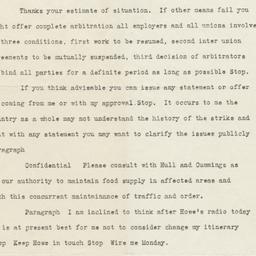 Copy of telegram from Presi...