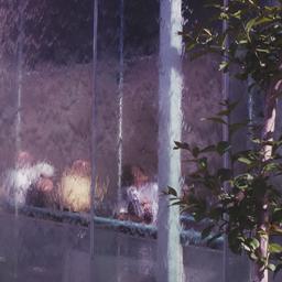 People dining seen through ...