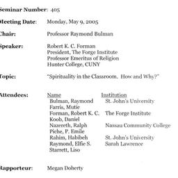 Minutes, 2005-05-09. Studie...
