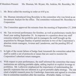 Investment Committee Meeting