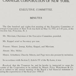 Board Meeting, 5/12/1937