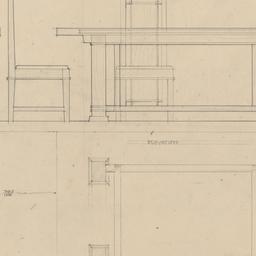 Library table, chair elevat...