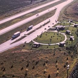 Highway and reststop, aeria...