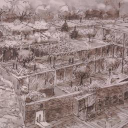 Aerial perspective drawing.