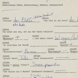 Western questionnaire, answ...