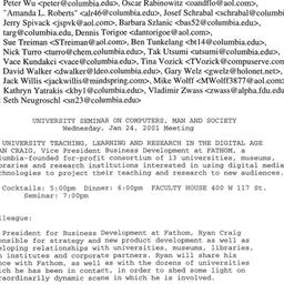 Announcements, 2001-01-24. ...