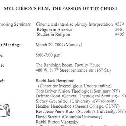 Announcements, 2004-03-29. ...