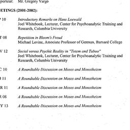 Schedules, Psychoanalytic S...