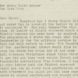 Letter from Reinhold Niebuh...