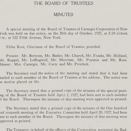 Board Meeting, 10/20/1927