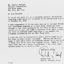 Letter from Ordway Tead to ...