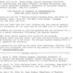 Announcements, 2004-02-12. ...