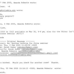 Correspondence, 2005-03-30....
