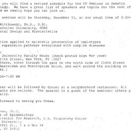 Announcements, 2003-12-11. ...