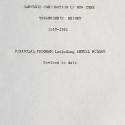 Treasurer's Report, 194...