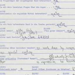 Western questionnaire, answ...