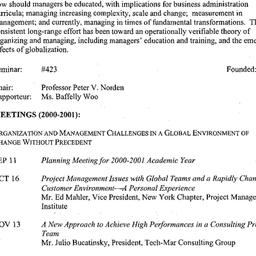 Schedules, Organization and...