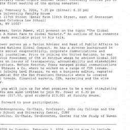 Announcements, 2004-02-05. ...