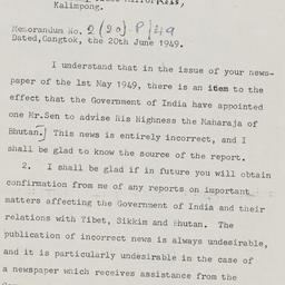 Letter from Harish Dayal, P...