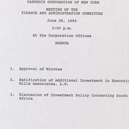 Meeting of the Finance and ...