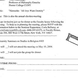 Announcements, 2004-05-10. ...