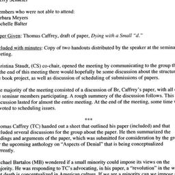 Minutes, 2002-11-13. Death,...