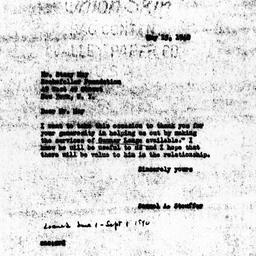 Letter from Stacy May to Sa...