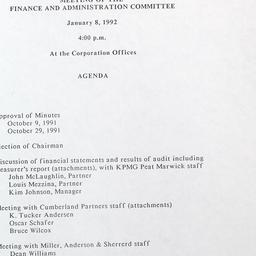 Meeting of the Finance and ...