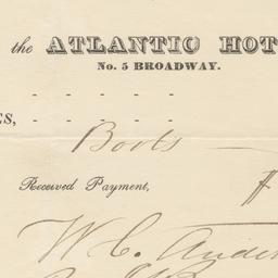 Atlantic Hotel. Bill or rec...