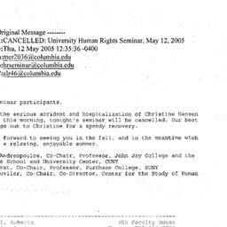 Correspondence, 2005-05-12....