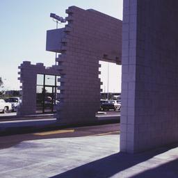 Exterior view, layered faca...