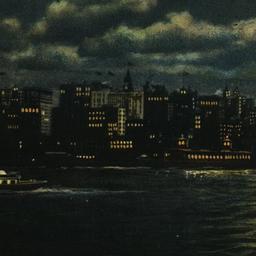 River Front by Night, New York