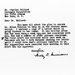 Letter from Shelby M. Harri...