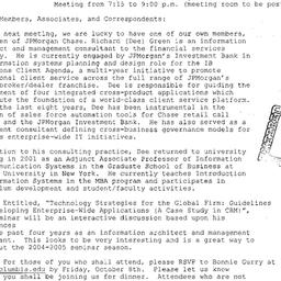 Announcements, 2004-10-11. ...