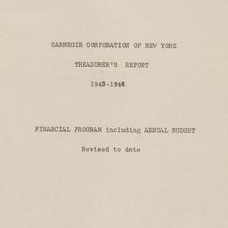 Treasurer's Report, 194...