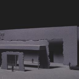 Model, exterior view of fac...