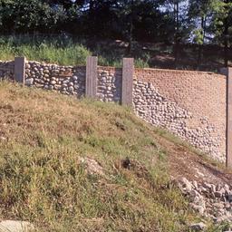 Stone and brick wall.