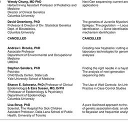 Schedules, Genetic Epidemio...
