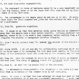 Comments from Harold Gullik...