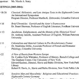 Schedules, Eighteenth-Centu...