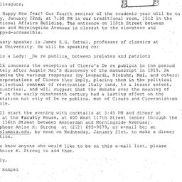 Announcements, 2004-01-22. ...