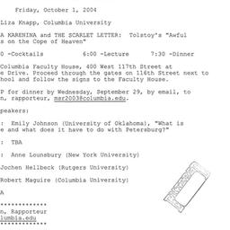 Announcements, 2004-10-01. ...