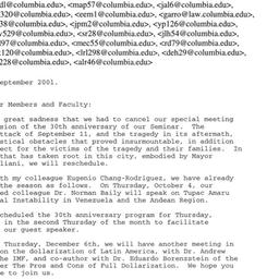 Announcements, 2001-09-24. ...